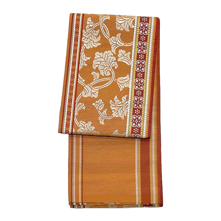 博多織 半幅帯 小袋帯 絹 日本製 オレンジ 201214-4 - きもの館【久五郎】